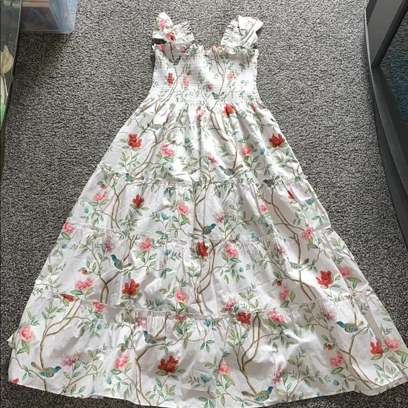 Hill House Home Ellie Nap Dress Diane Hill Pink Floral Midi 2022 Size Medium - Picture 2 of 11